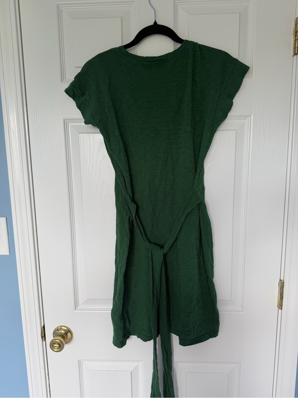 J. Crew Green Short Sleeve Tie Waist T-Shirt Dress Size Extra Small - Picture 4 of 5